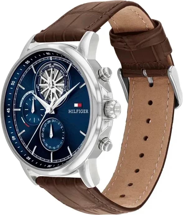 Gros plan sur le cadran bleu de la Tommy Hilfiger 1710629