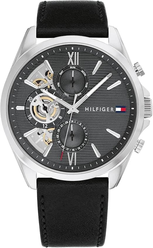 Montre Tommy Hilfiger 1710644 homme cadran gris bracelet cuir
