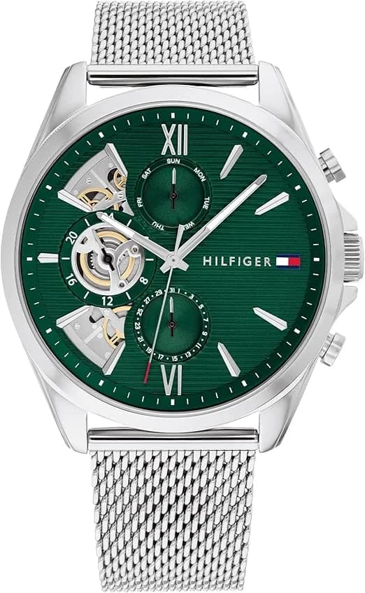 Montre Tommy Hilfiger 1710647 homme cadran vert bracelet acier
