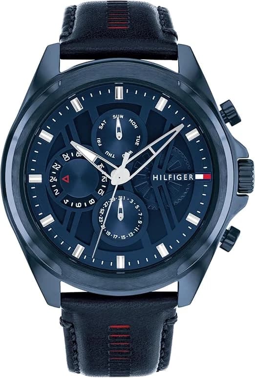 Montre Tommy Hilfiger 1710655 homme cadran bleu bracelet cuir