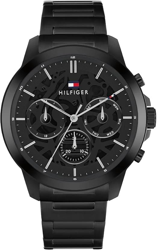 Montre Tommy Hilfiger 1710685 homme cadran noir bracelet acier