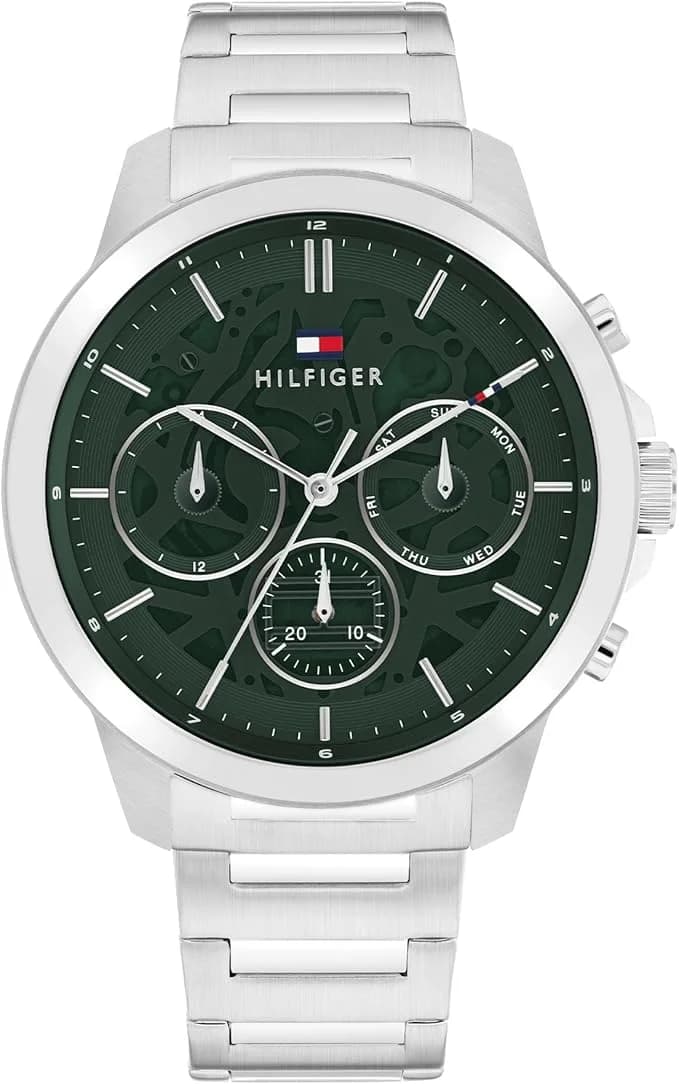 Montre Tommy Hilfiger 1710686 homme cadran vert bracelet acier