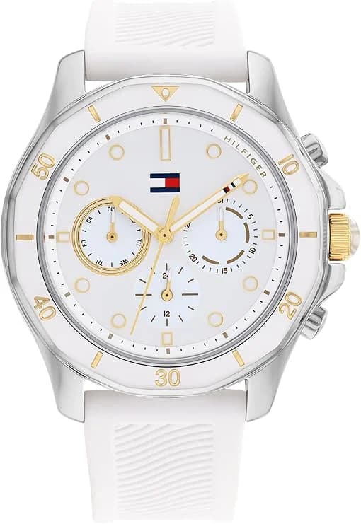 Montre Tommy Hilfiger 1782568 femme cadran blanc bracelet silicone