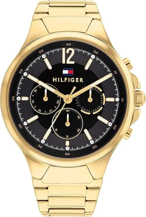 Montre Tommy Hilfiger 1782599 femme cadran noir bracelet acier