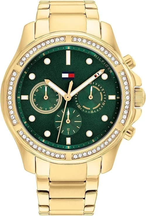 Montre Tommy Hilfiger 1782614 femme cadran vert bracelet acier