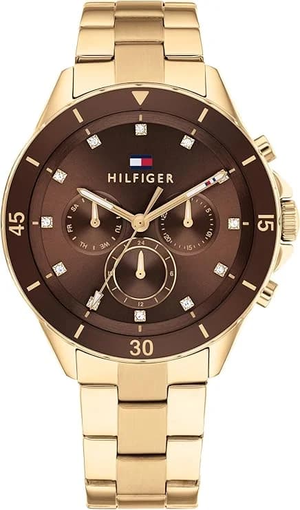 Montre Tommy Hilfiger 1782709 femme cadran marron bracelet acier