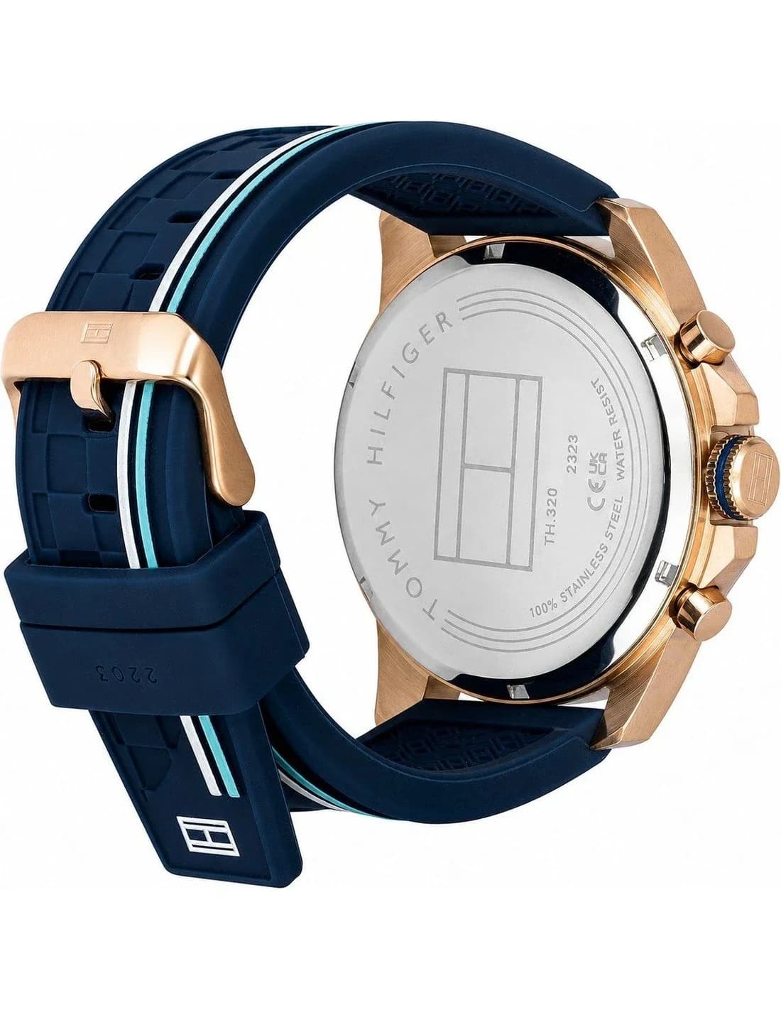 Gros plan sur le cadran bleu de la Tommy Hilfiger 1791474