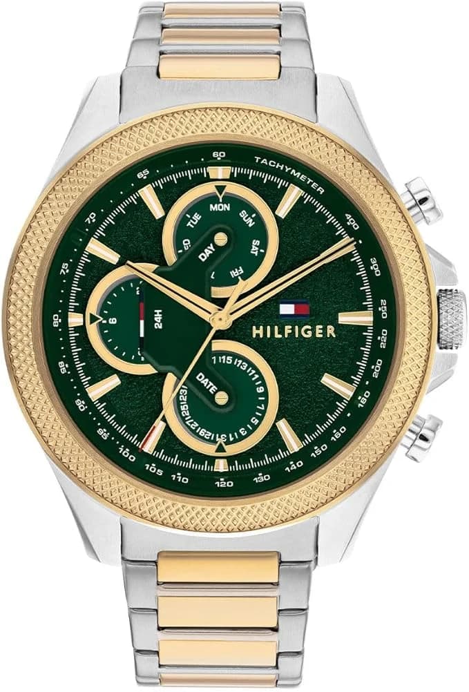 Montre Tommy Hilfiger 1792079 homme cadran vert bracelet acier