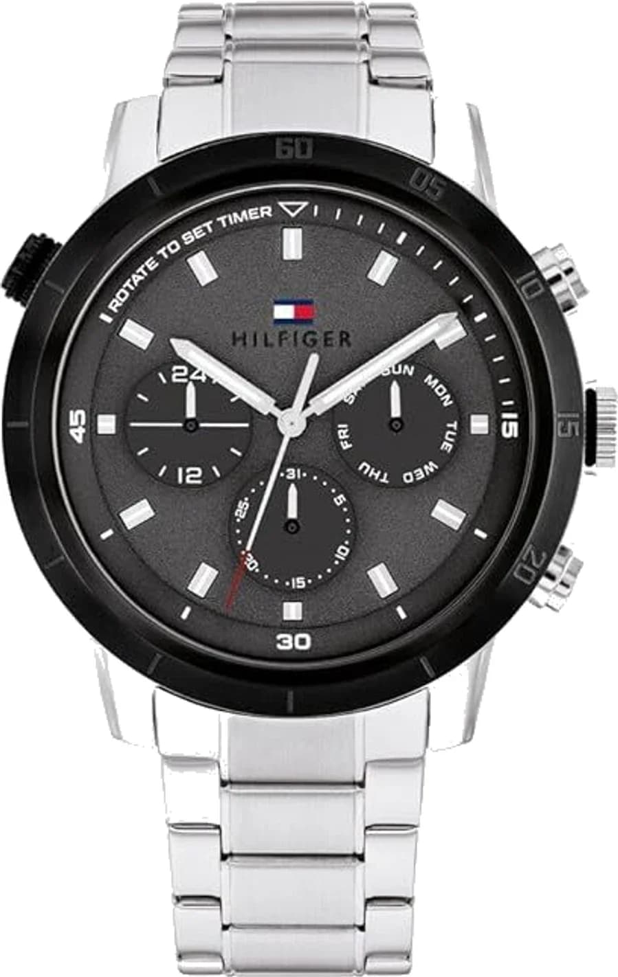 Montre Tommy Hilfiger 1792106 homme cadran noir bracelet acier