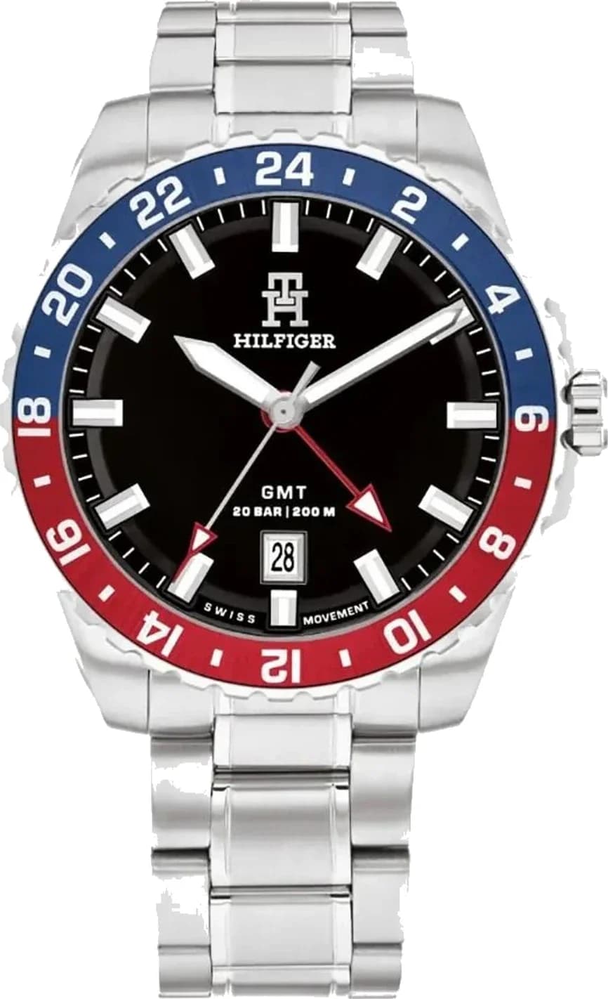 Montre Tommy Hilfiger 1792131 homme cadran noir bracelet acier
