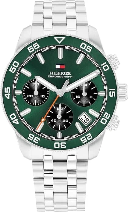 Montre Tommy Hilfiger 1792214 homme cadran vert bracelet acier