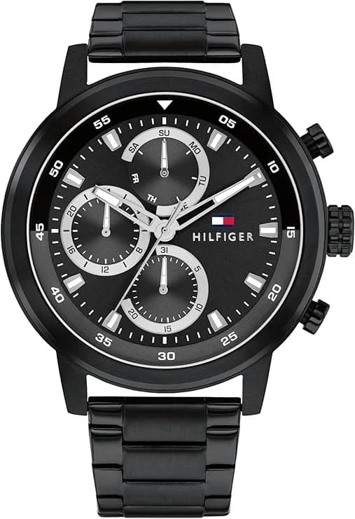 Montre Tommy Hilfiger 1792217 homme cadran noir bracelet acier