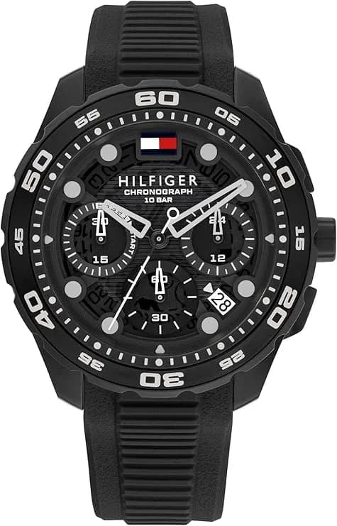 Montre Tommy Hilfiger 1792233 homme cadran noir bracelet silicone