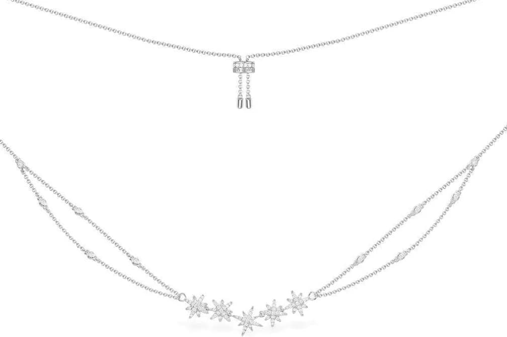 APM Monaco AC5967OX montre femme, argent 925 double chaîne météorites