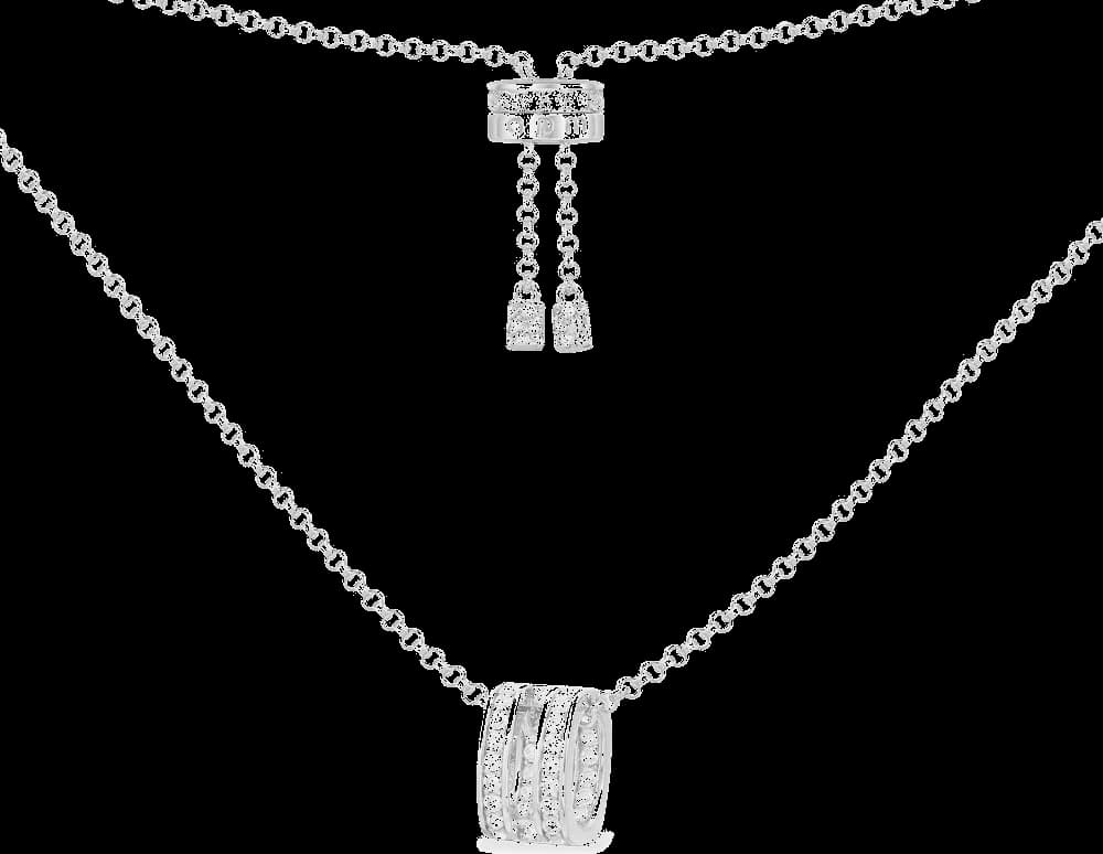 APM Monaco AC6753OX montre femme, collier ajustable pendentif anneau serti argent
