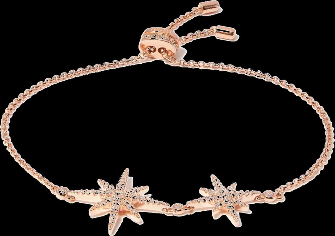 APM Monaco AS030-110277 montre femme, bracelet double météorites or rose brillant