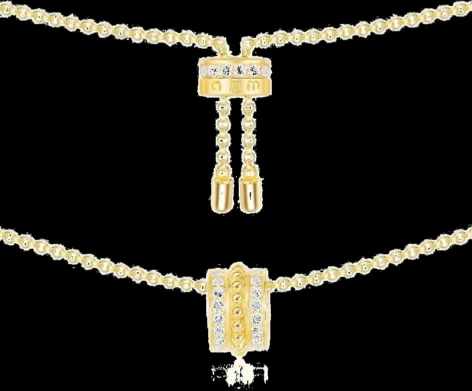 APM Monaco AC4623OXY montre femme, collier ajustable cercle orné de cristaux plaqué or jaune