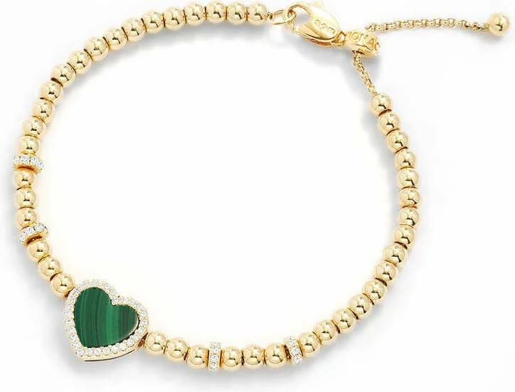 APM Monaco YB4914XMAL montre femme, bracelet coeur malachite ajustable