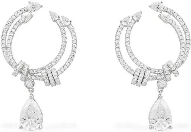 APM Monaco AE429 montre femme, boucles oreilles rondes micropavées argent 925