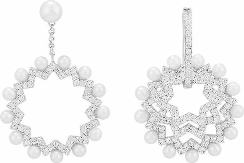 APM Monaco 112218 montre femme, asymétriques perles et zirconiums sur argent 925