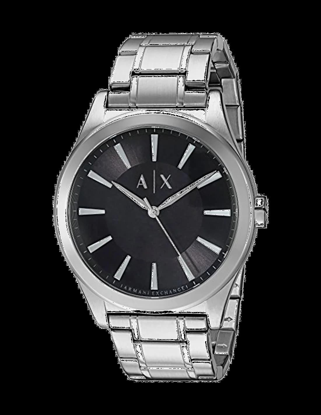 Armani Exchange AX2320 montre homme, cadran noir boîtier brossé poli