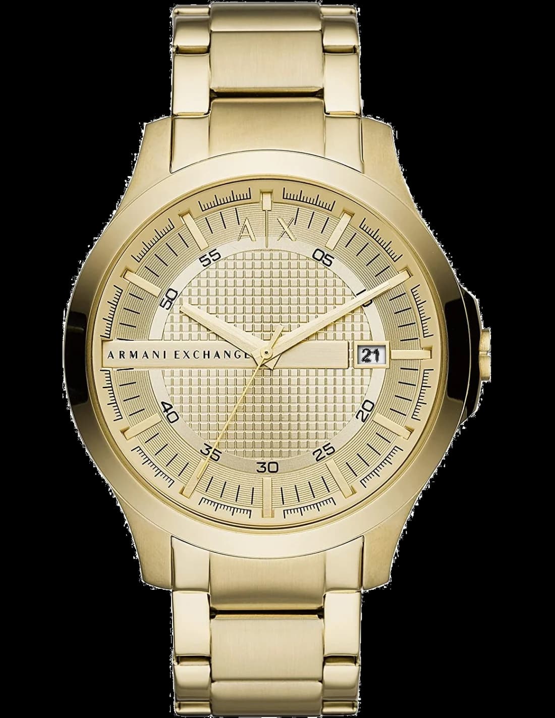 Armani Exchange AX2415 montre homme, bracelet acier doré jaune, cadran or