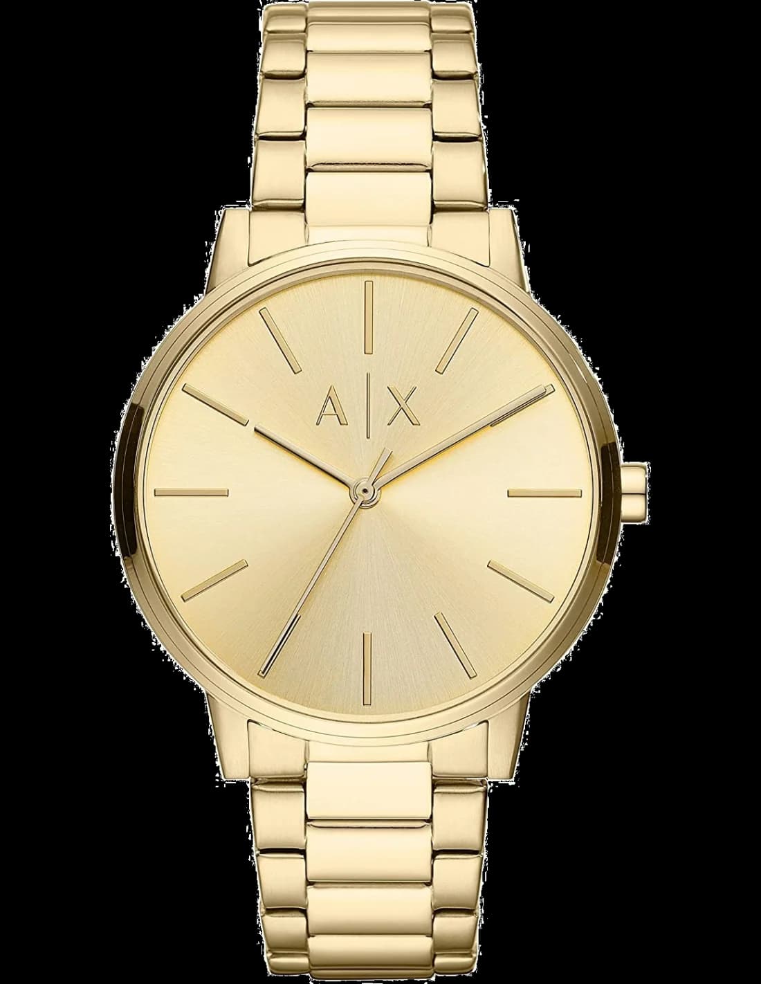 Armani Exchange AX2707 montre homme, bracelet acier doré jaune, cadran or