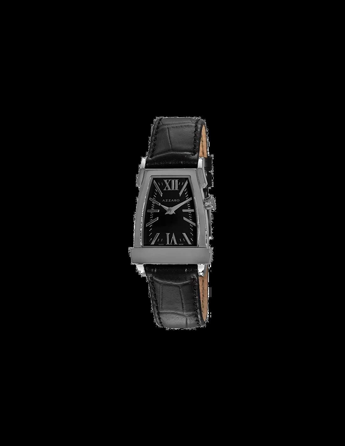 Azzaro AZ2146.12BB.000 montre femme, cadran noir, bracelet cuir noir