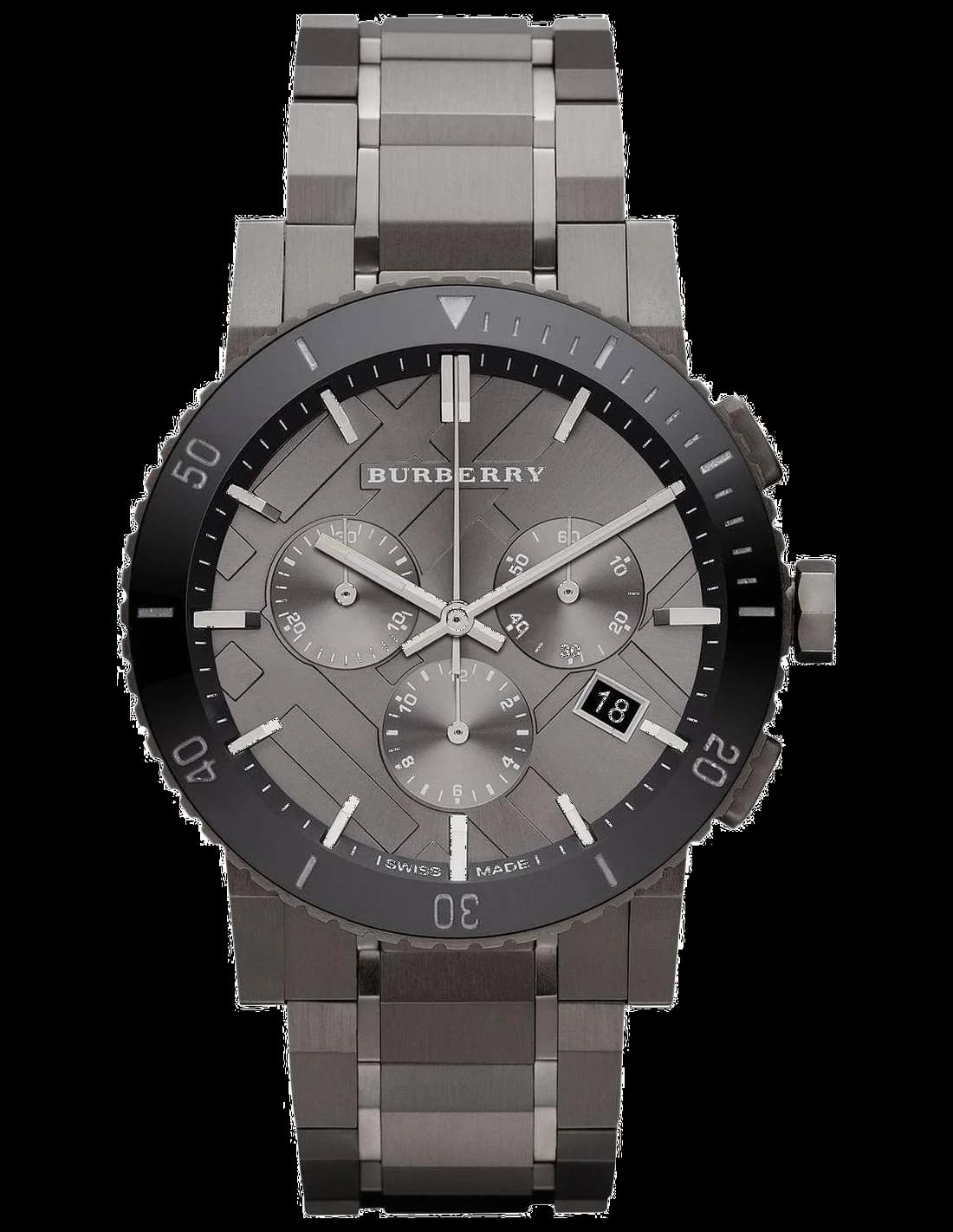 Burberry BU9381 montre homme, gris soleil bracelet acier sport
