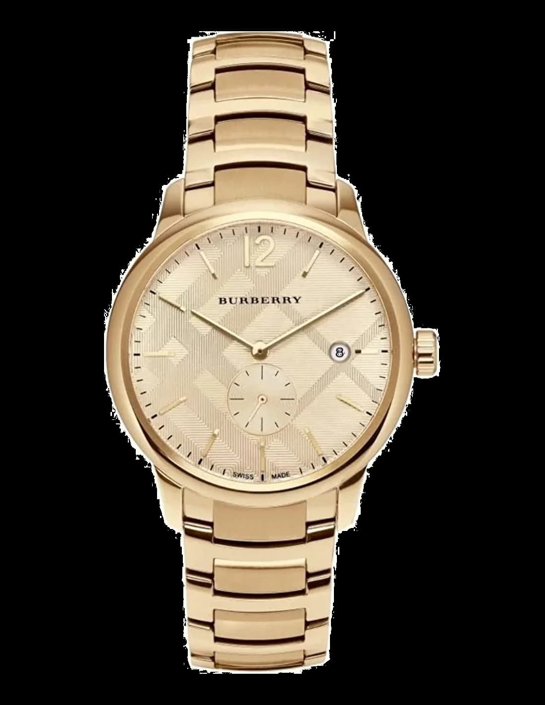 Burberry BU10006 montre homme, cadran or avec bracelet acier argenté