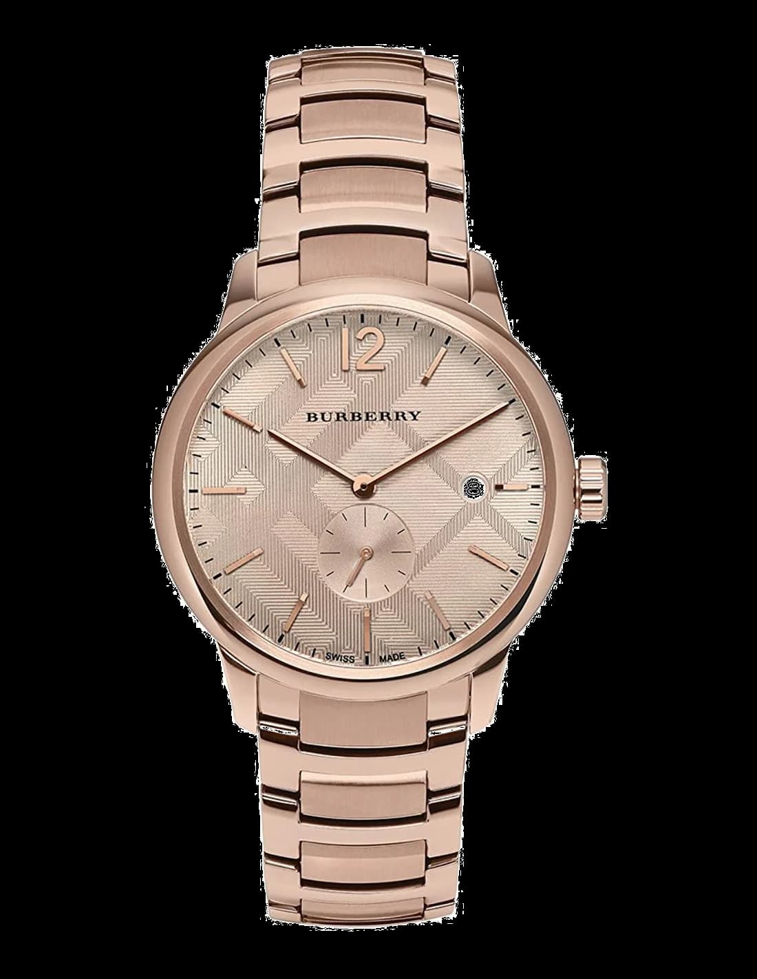 Burberry BU10013 montre homme, cadran or rose, bracelet acier inoxydable
