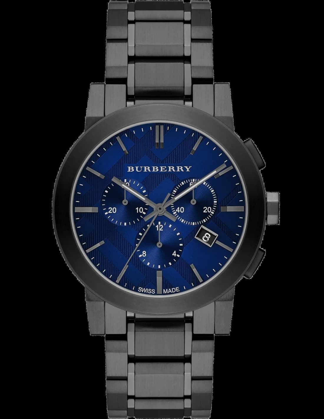 Burberry BU9365 montre homme, cadran bleu et bracelet acier chronomètre