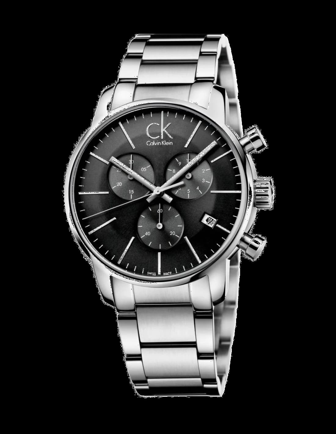 Calvin Klein K2G27143 montre homme, cadran noir sur bracelet acier