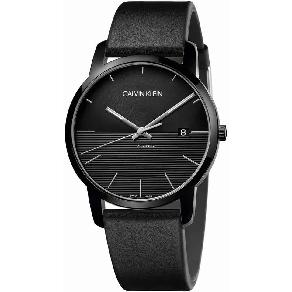 Calvin Klein K2G2G4C1 montre homme, cadran noir bracelet cuir ville