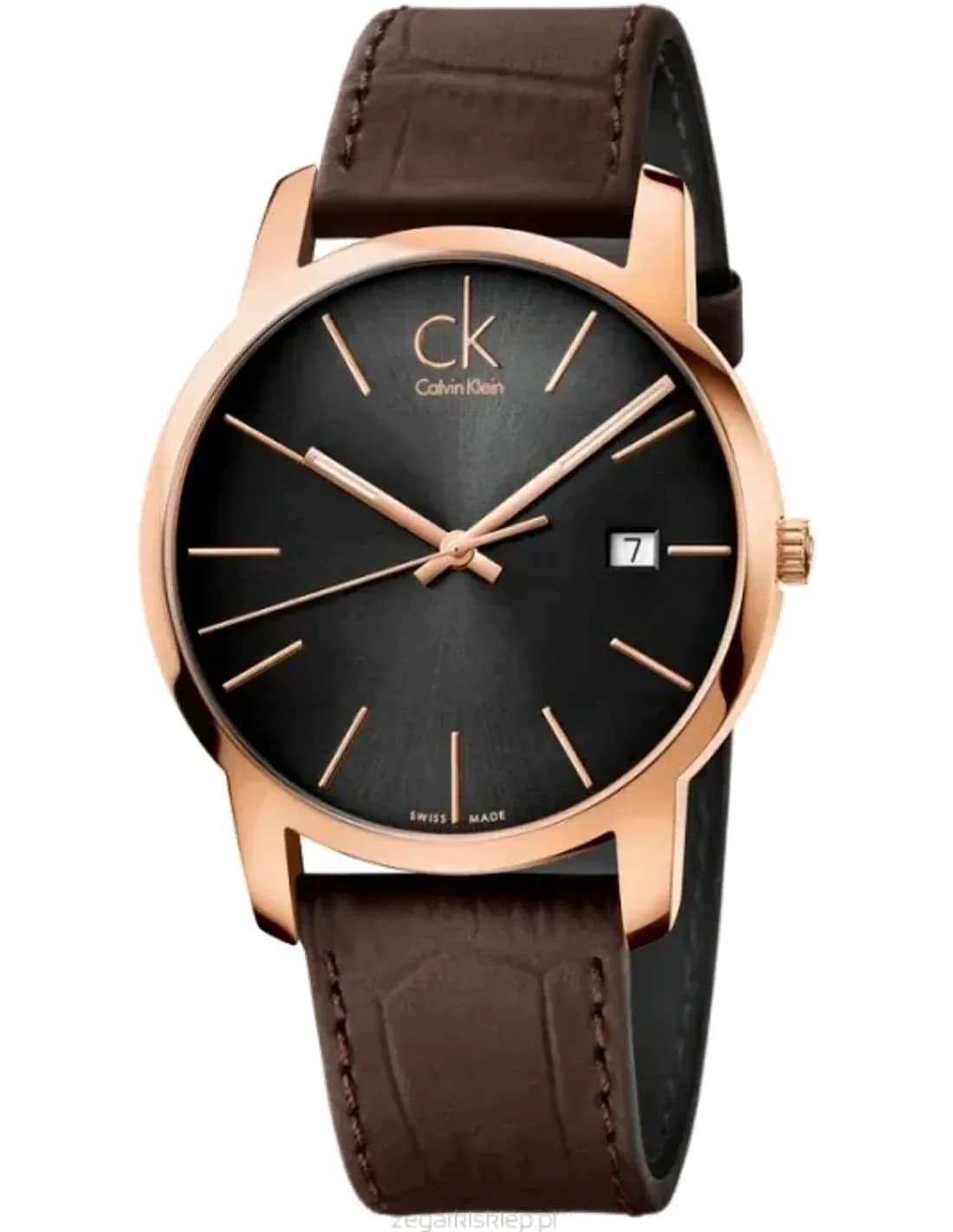 Calvin Klein K2G2G6G3 montre homme, cuir marron discret élégant