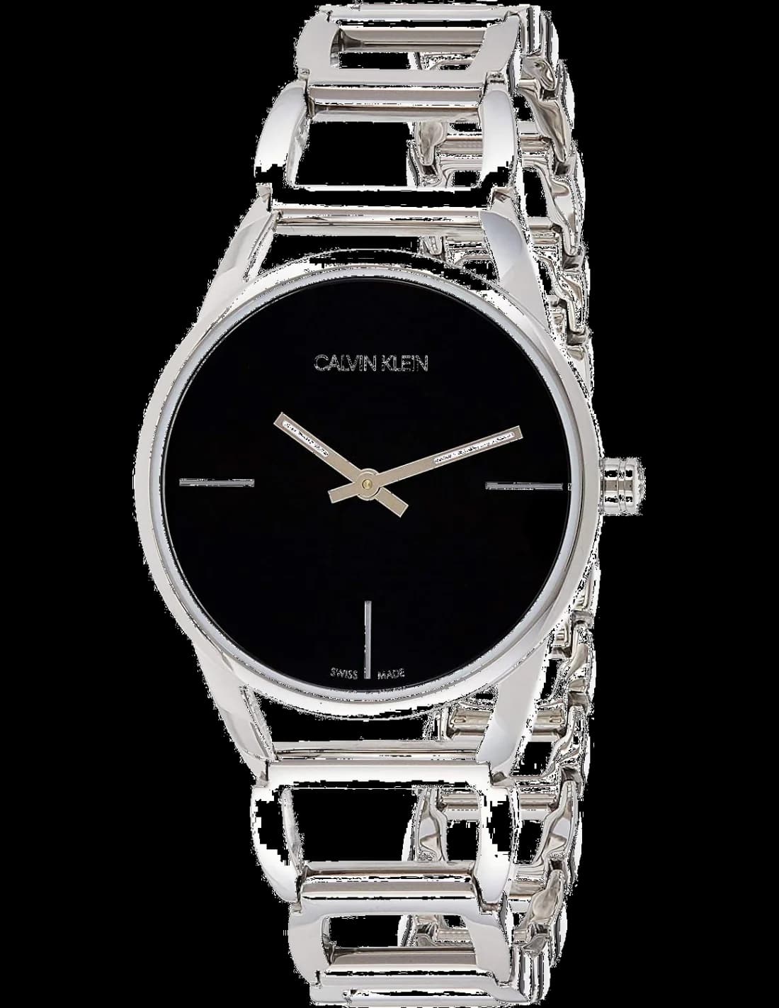 Calvin Klein K3G23121 montre femme, au cadran noir et bracelet acier