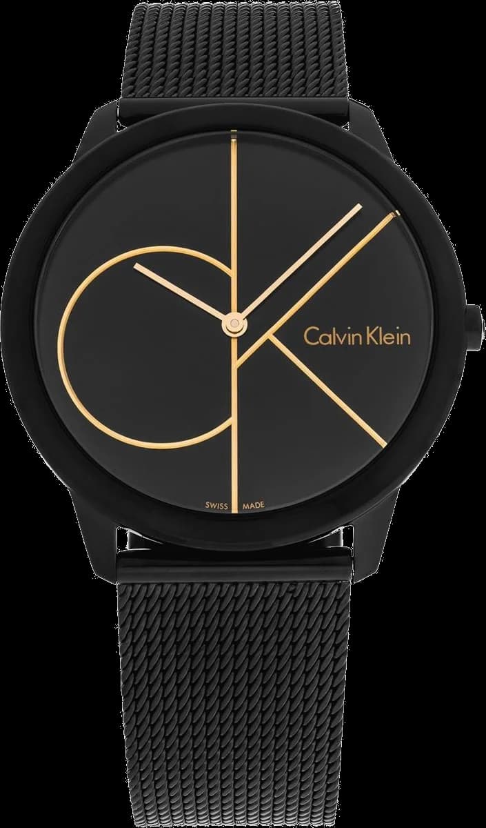 Calvin Klein K3M214X1 montre homme, cadran noir bracelet maille milanaise acier 40mm