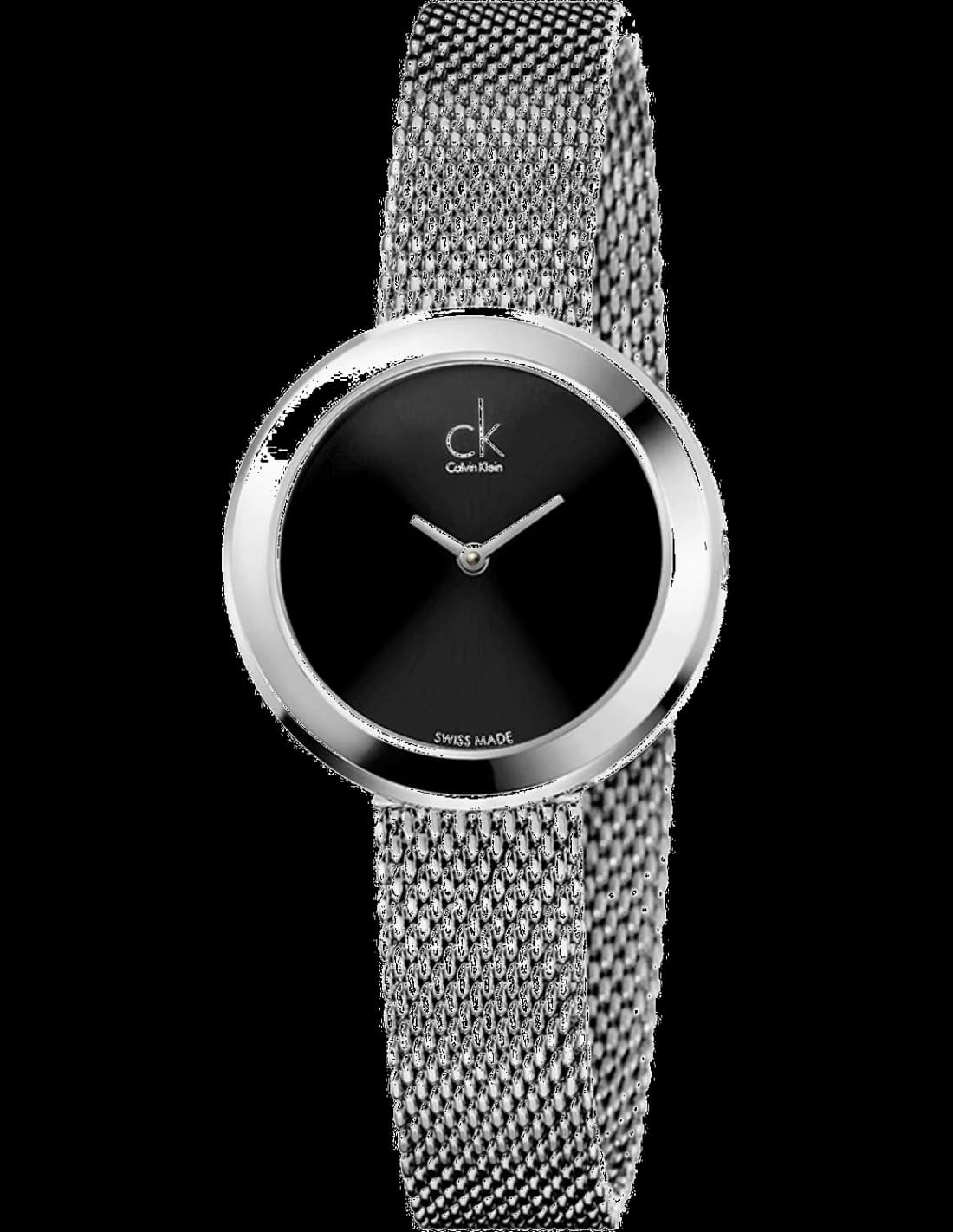 Calvin Klein K3N23121 montre femme, avec cadran noir et bracelet acier
