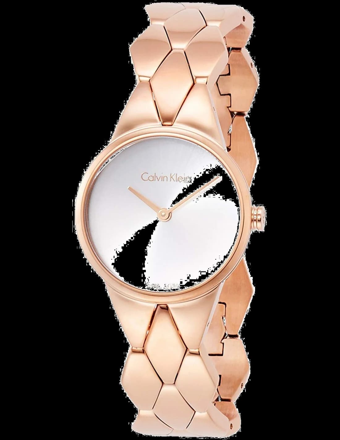 Calvin Klein K6E23646 montre femme, or rose cadran argent bracelet snake