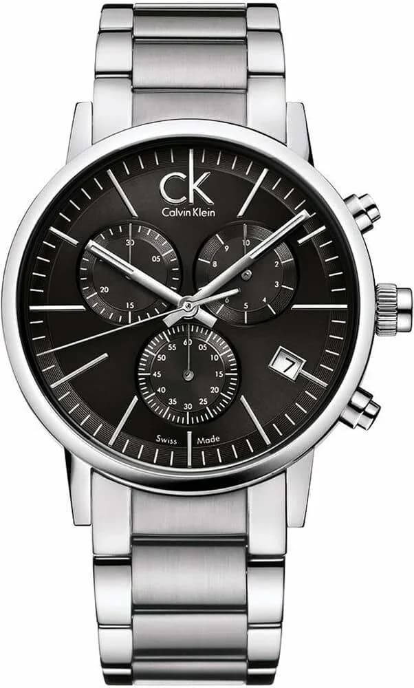 Calvin Klein K7627161 montre homme, au cadran noir style chronographe post-minimal