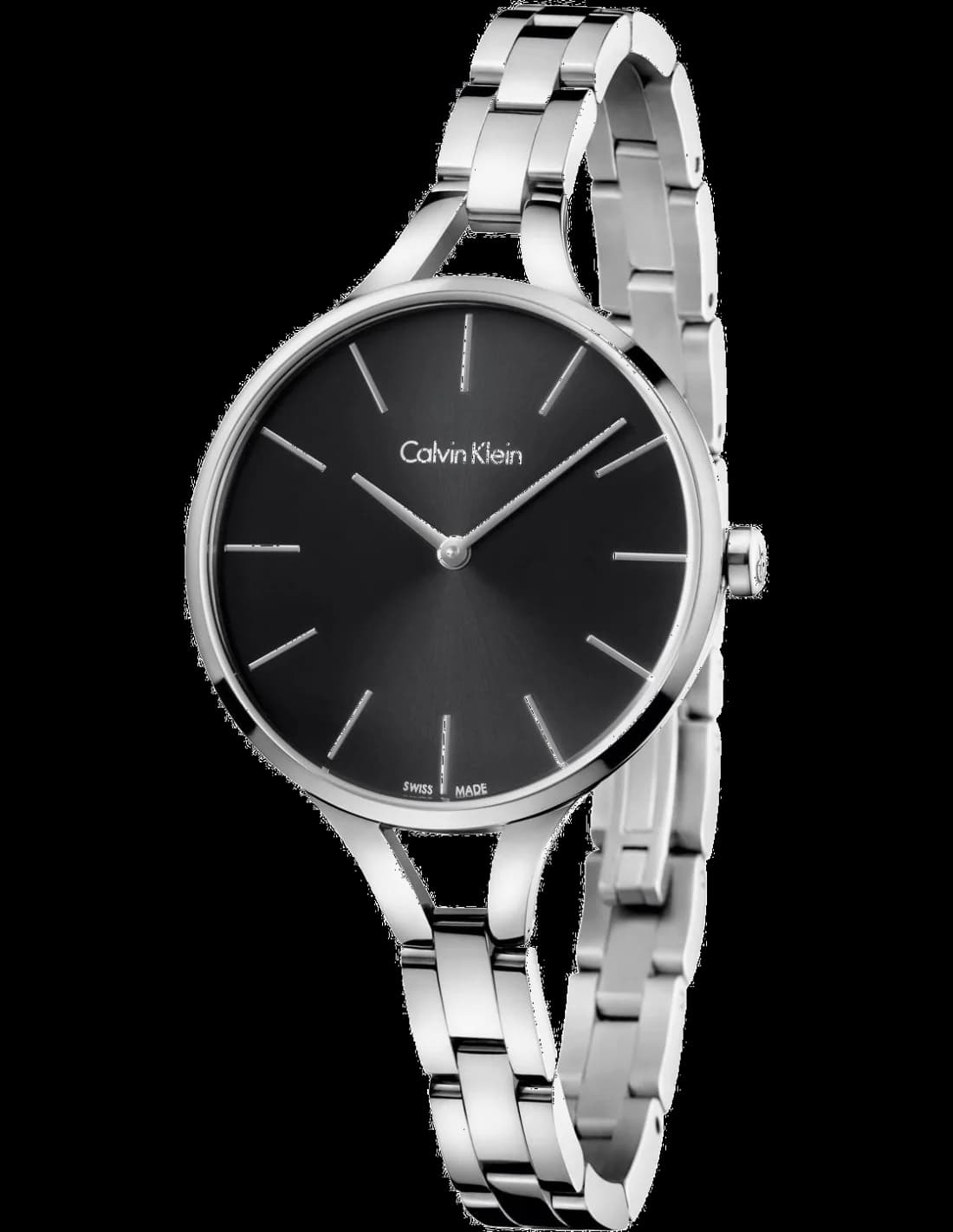 Calvin Klein K7E23141 montre femme, cadran noir et bracelet acier