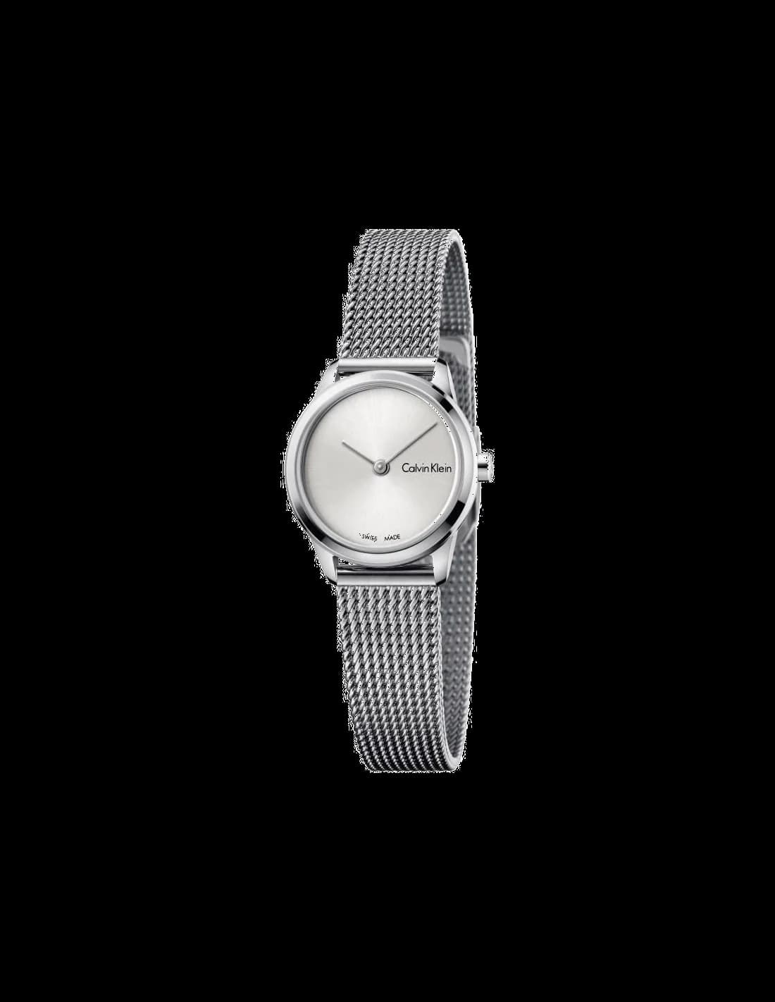 Calvin Klein K8G23126 montre femme, cadran argenté, bracelet acier maille milanaise
