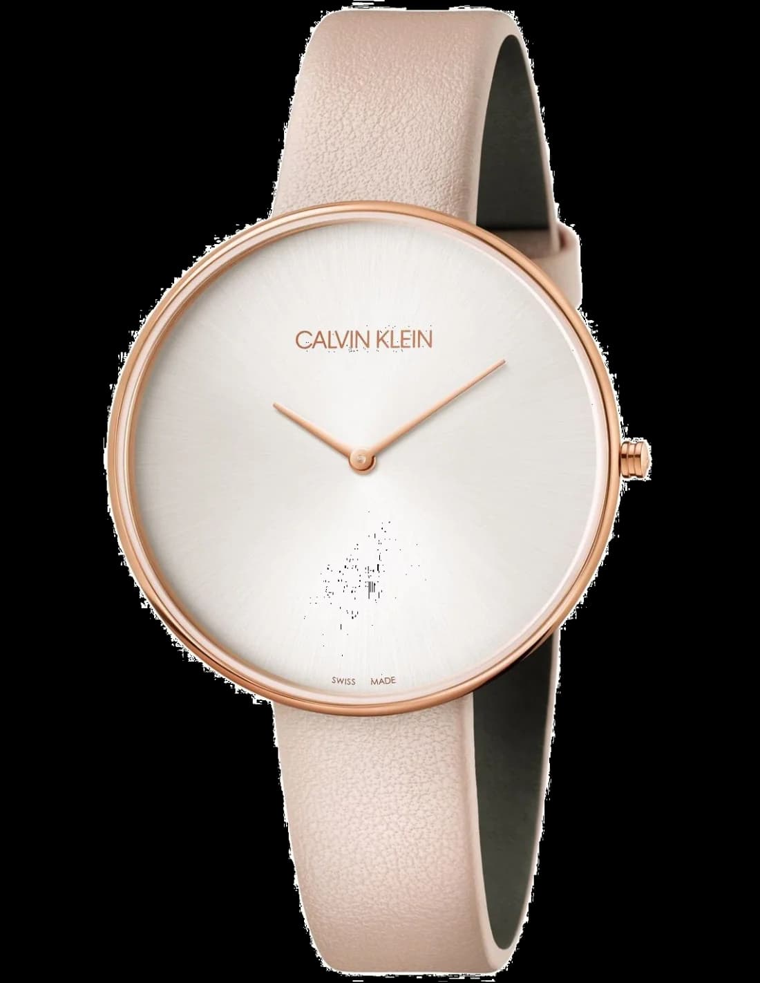 Calvin Klein K8Y236Z6 montre femme, bracelet cuir rose cadran argent