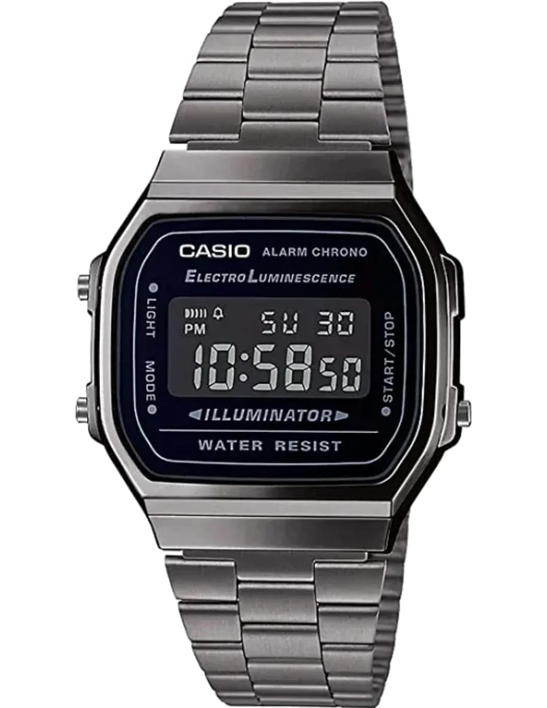 Montre Casio A168WEGG-1BEF unisexe cadran noir bracelet acier