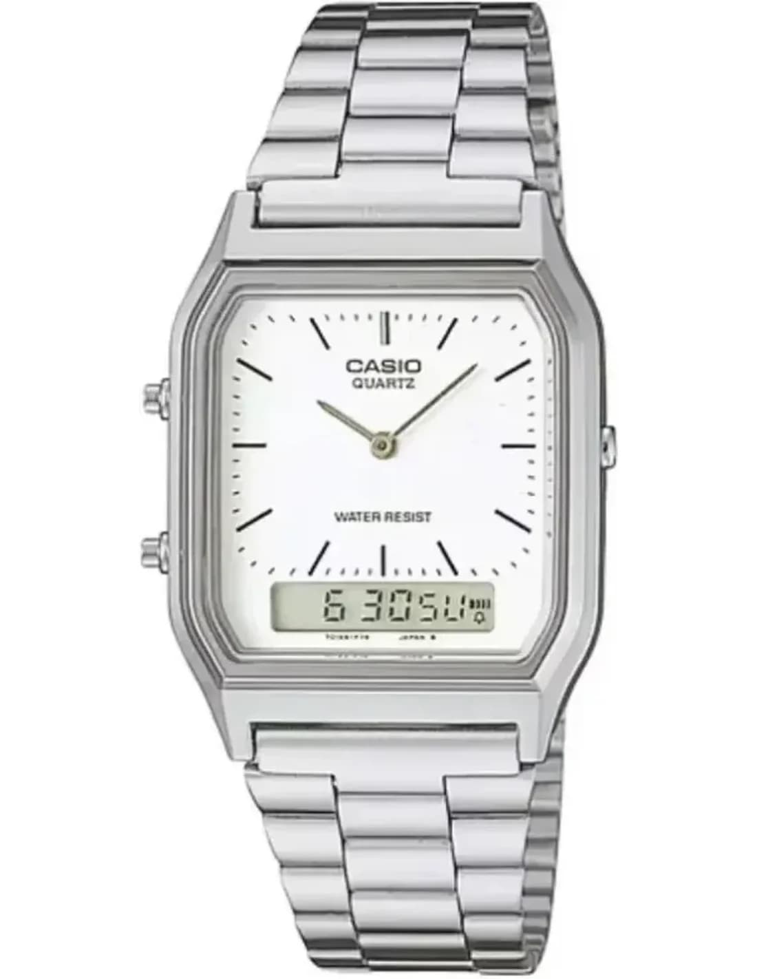 Casio AQ-230A-7DMQYES montre unisexe, cadran blanc, double affichage
