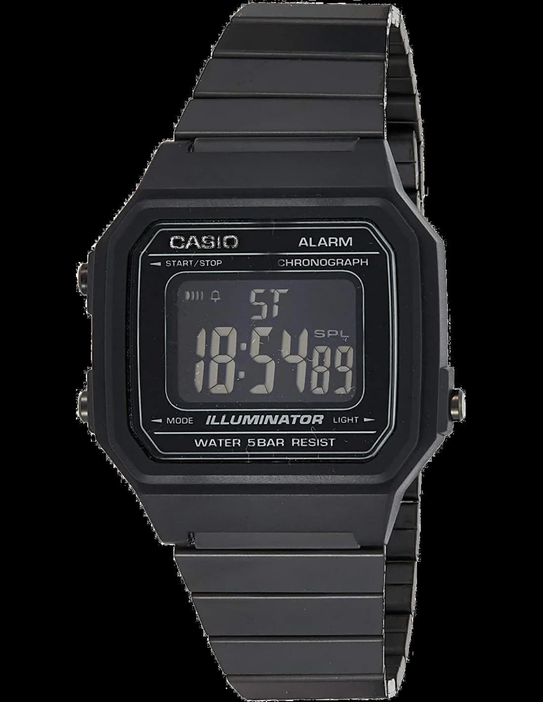 Casio B650WB-1B montre homme, au cadran noir et bracelet acier