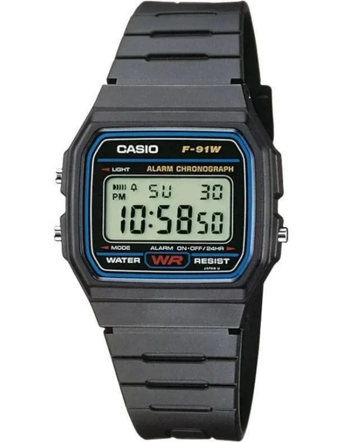 Casio F-91W-1YEF montre unisexe, noir, boîtier résine, affichage digital