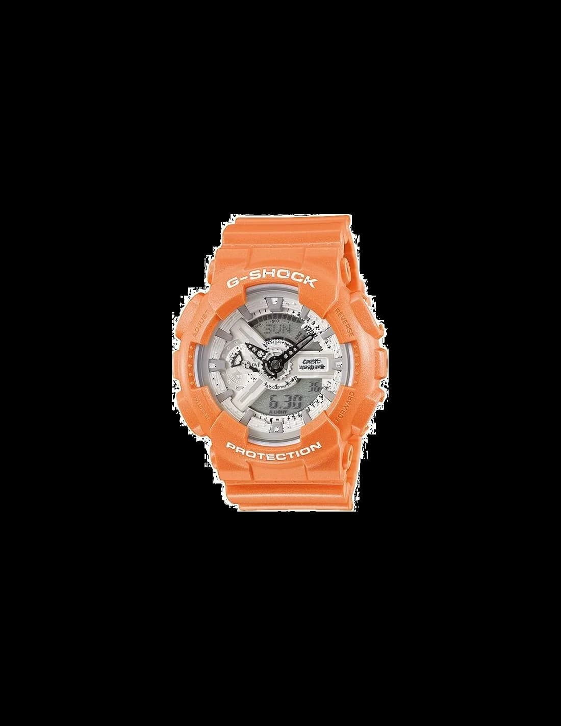 Casio GA-110SG-4AER montre homme, cadran bicolore, bracelet silicone orange
