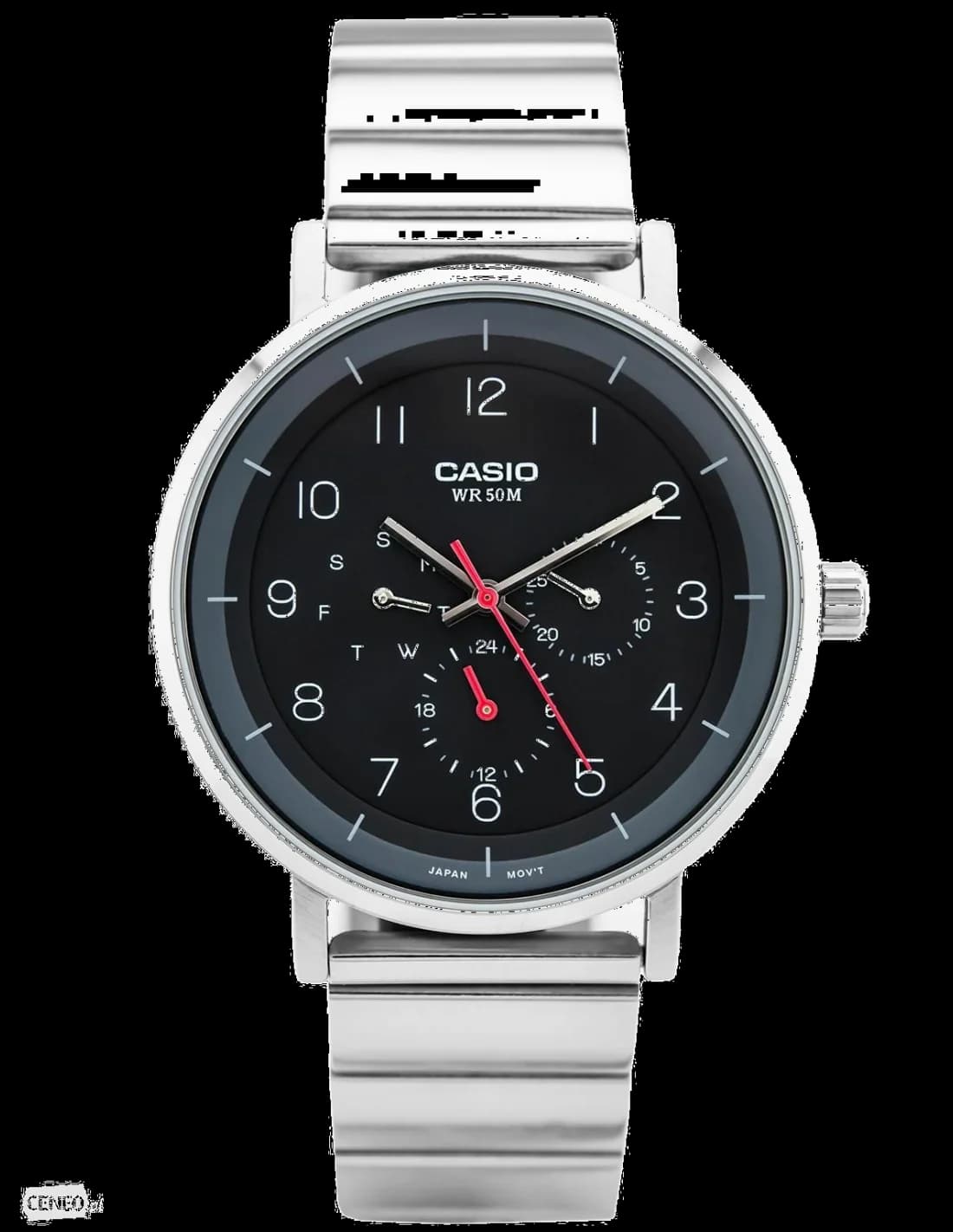 Casio MTP-E314D-1BV montre homme, cadran noir avec multi-cadrans acier