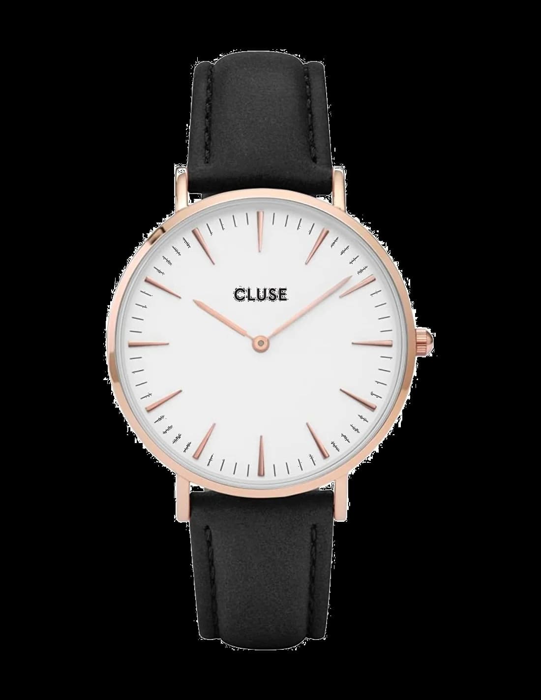 Cluse CL18008 montre unisexe, cadran blanc, bracelet cuir noir
